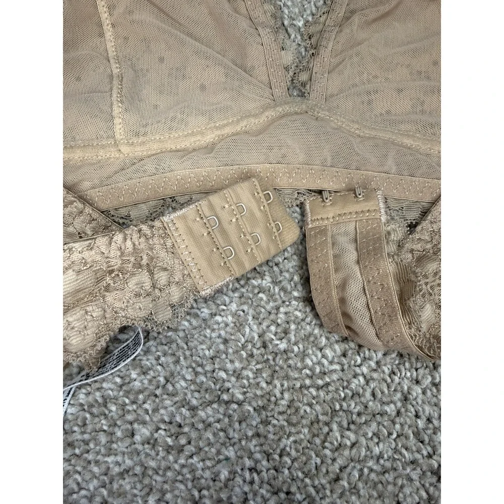 Intimately Free People Galloon Halter Bra Lace Bralette, Tan Nude Size Medium